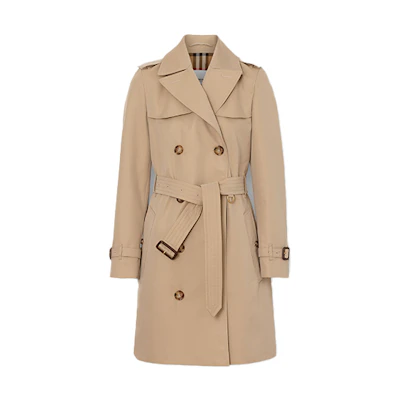 (Women) Burberry Double-Breasted Casual Trench Coat Honey Color 80168261