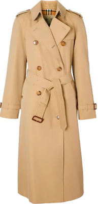 (W) Burberry Trench Coat Honey Double Breasted Motif Kotak-kotak 80280161 Order (W) Burberry Trench Coat Honey Double Breasted Motif Kotak-kotak 80280161
