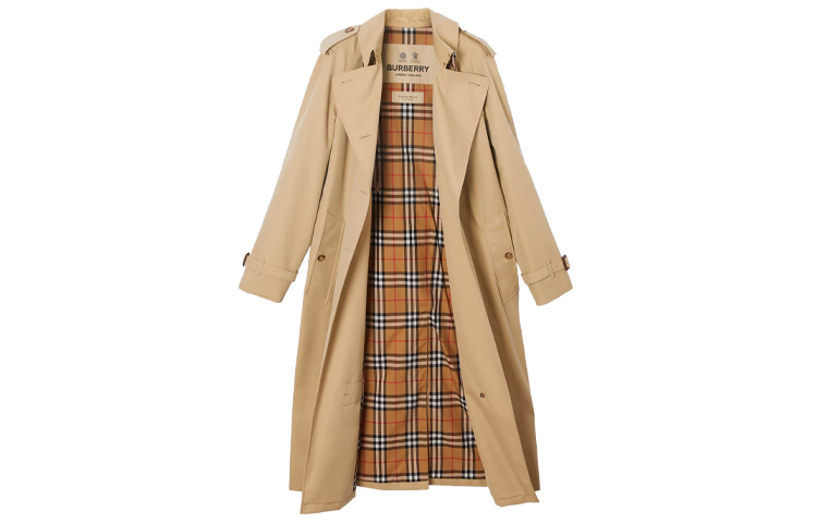 Lookbook (W) Burberry Trench Coat Honey Double Breasted Motif Kotak-kotak 80280161