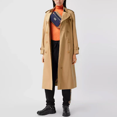 (W) Burberry Trench Coat Honey Double Breasted Motif Kotak-kotak 80280161 Shop (W) Burberry Trench Coat Honey Double Breasted Motif Kotak-kotak 80280161