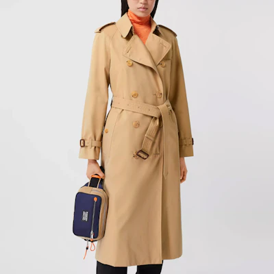 (W) Burberry Trench Coat Honey Double Breasted Motif Kotak-kotak 80280161 Purchase (W) Burberry Trench Coat Honey Double Breasted Motif Kotak-kotak 80280161