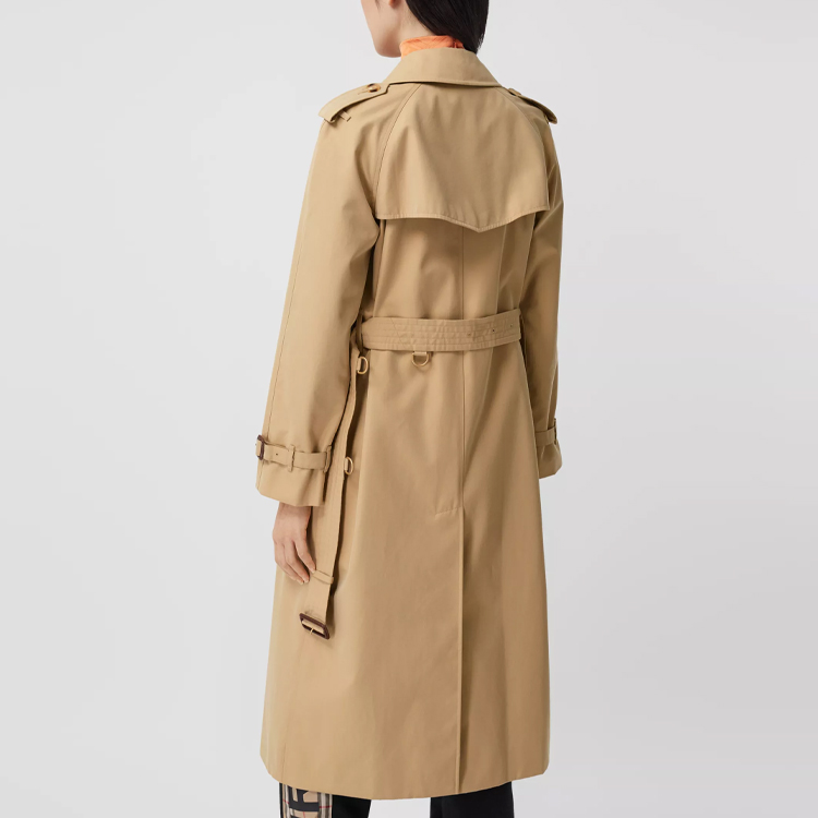 Details for (W) Burberry Trench Coat Honey Double Breasted Motif Kotak-kotak 80280161