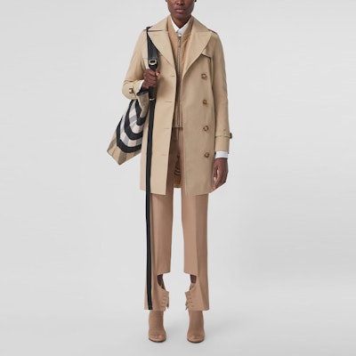 (W) Burberry 雙排扣長袖風衣外套 蜂蜜米色 80279471 Purchase (W) Burberry 雙排扣長袖風衣外套 蜂蜜米色 80279471