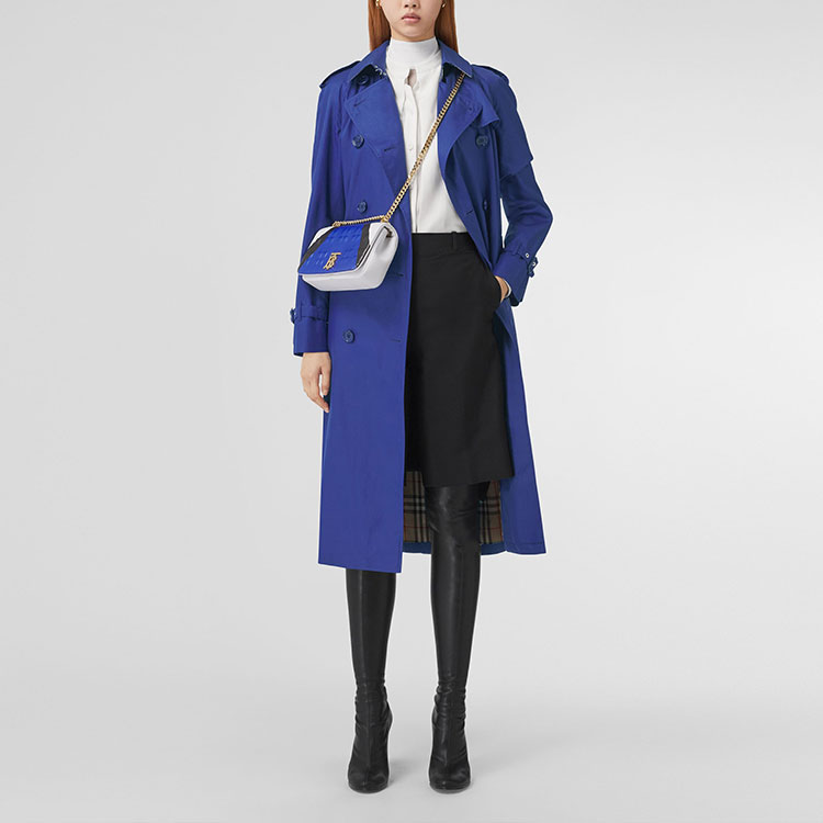 (Women) Burberry Double-Breasted Long Sleeve Trench Coat - Blue 80471431 圖 3