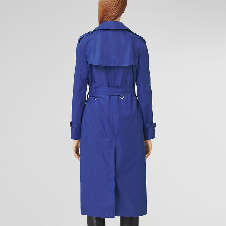 (Women) Burberry Double-Breasted Long Sleeve Trench Coat - Blue 80471431 圖 5