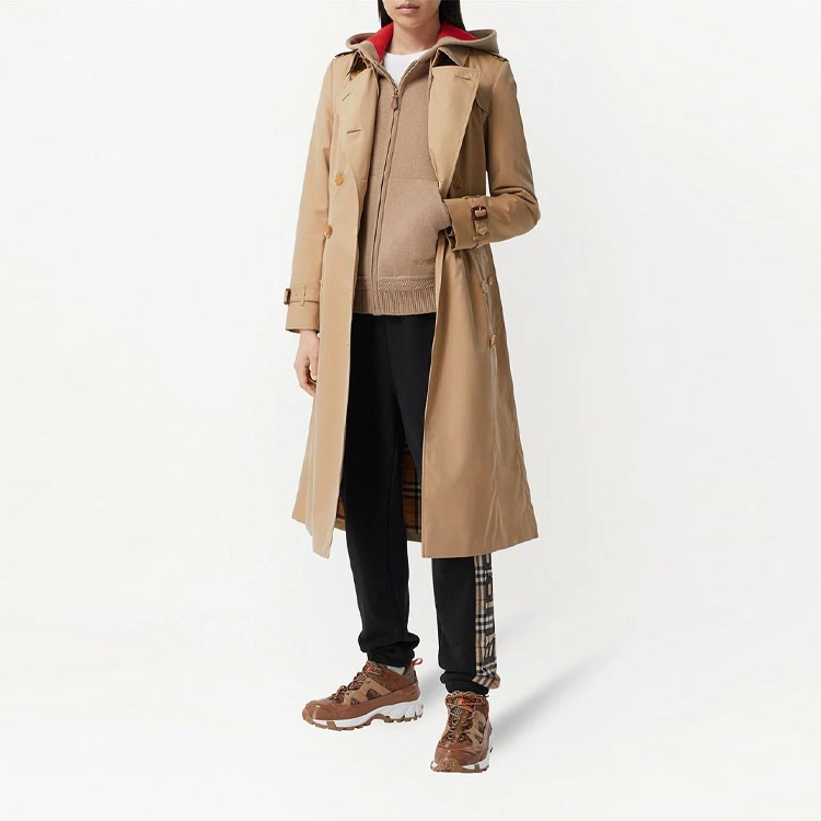 Shop (W) Gabardina Larga Burberry Doble Botonadura en Beige Miel. 80457791