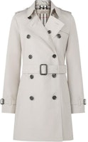 (Women) Burberry Double-Breasted Mid-Length Trench Coat in Light Grey. 80209691 (Women) Burberry Double-Breasted Mid-Length Trench Coat in Light Grey. 80209691