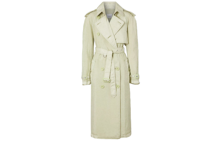 (Women) Burberry Double-Breasted Oversized Trench Coat Mist Green 80414391