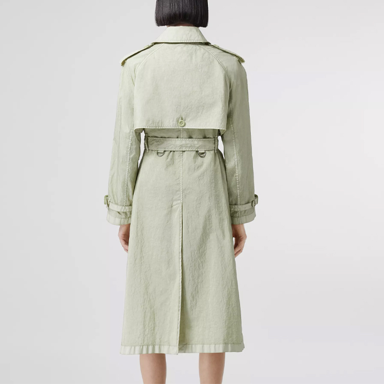 (Women) Burberry Double-Breasted Oversized Trench Coat Mist Green 80414391 圖 4