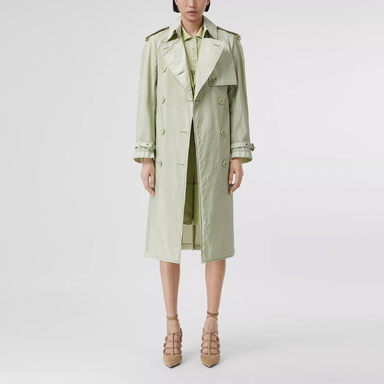 (Women) Burberry Double-Breasted Oversized Trench Coat Mist Green 80414391 圖 5