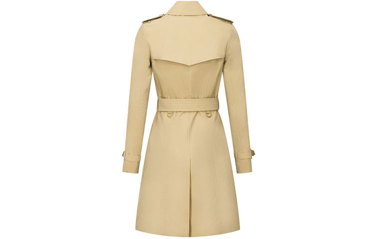 Lookbook (W) Burberry Trench Coat Double-Breasted Lengan Panjang Beige. 80457761