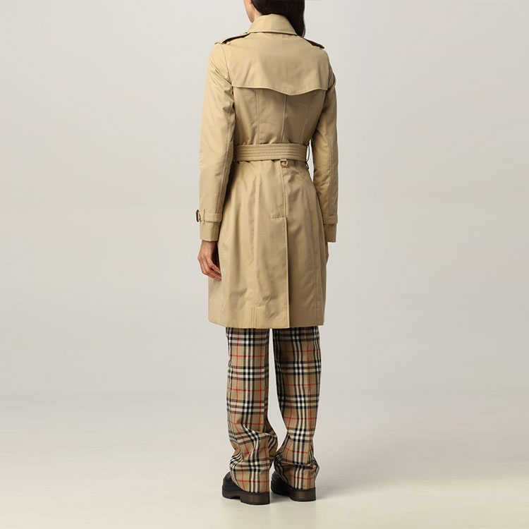 Sizing (W) Burberry Trench Coat Double-Breasted Lengan Panjang Beige. 80457761