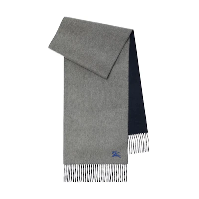 (Women) Burberry Double-Sided Equestrian Knight Logo Wool Scarf Grey. 80778241