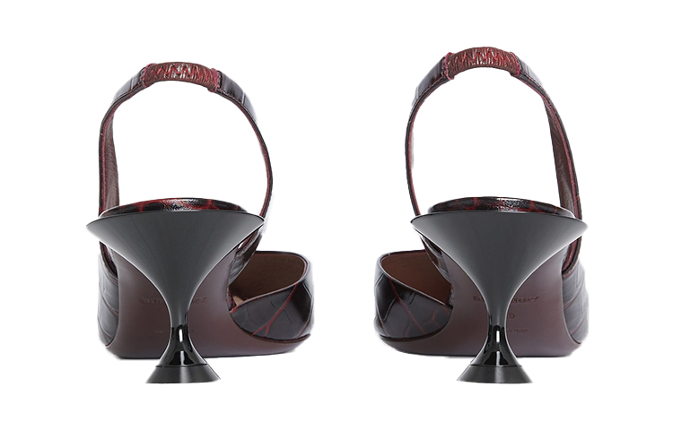 (W) Burberry Embossed Leather High Heel Mules 'Red Brown' 圖 5