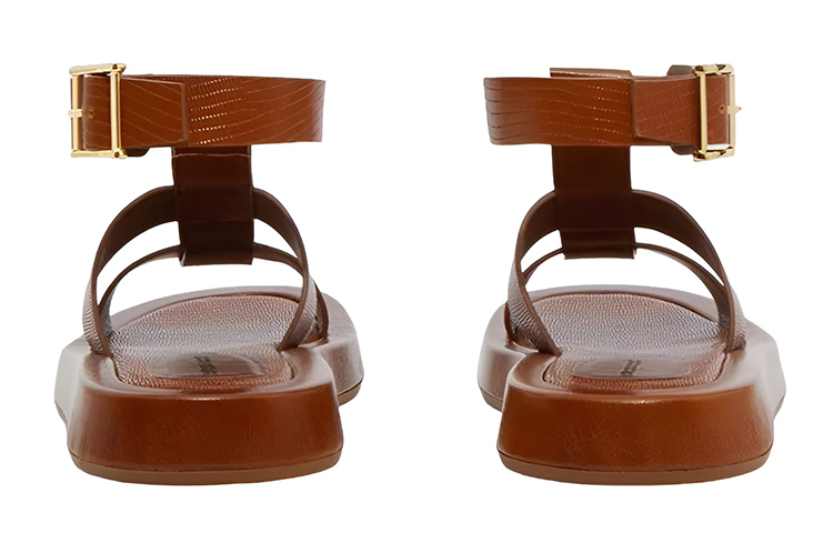 Shop (W) Sandalias Plataforma de Cuero Burberry Grabado 'Marrón Canela' 80563281