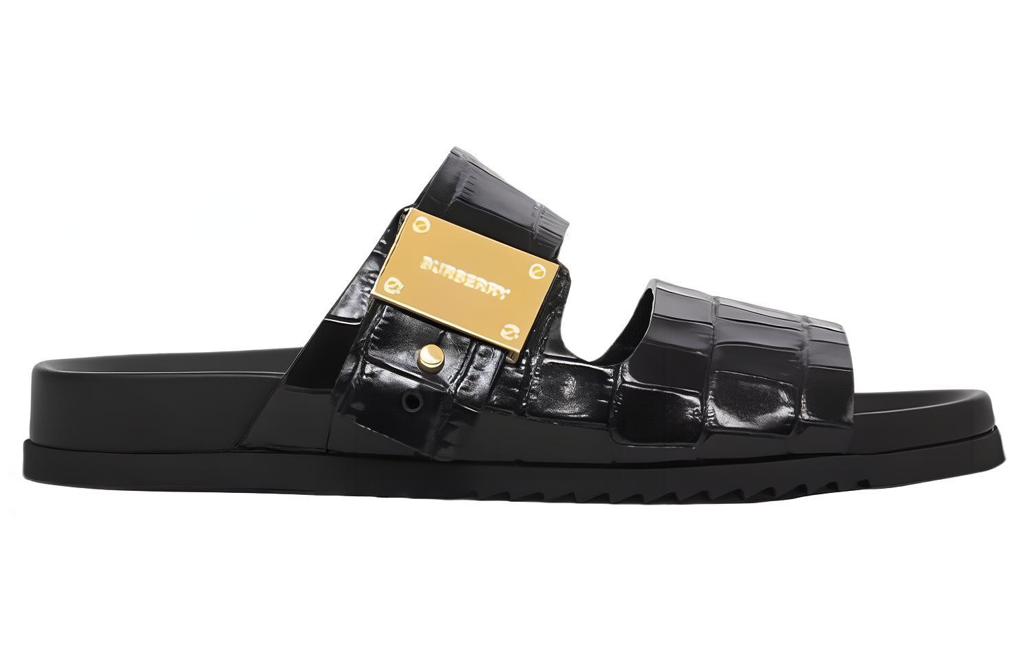 (W) Burberry Embossed Leather Sandal 'Black Logo' 圖 2