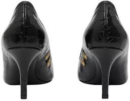 Shop (W) Escarpins Burberry Noir à Bout Pointu et Talon Aiguille Embossé 80613511