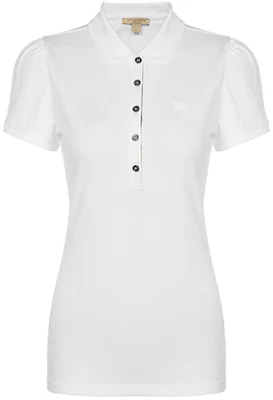 (Women) Burberry Embroidered Knight Short Sleeve Polo Shirt White 38128251 Order (Women) Burberry Embroidered Knight Short Sleeve Polo Shirt White 38128251
