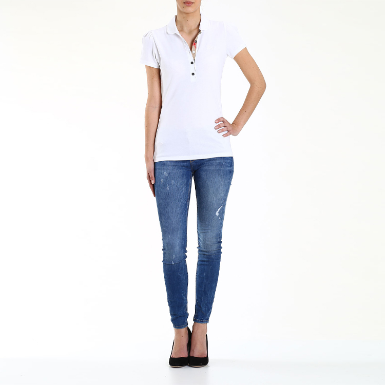 (Women) Burberry Embroidered Knight Short Sleeve Polo Shirt White 38128251 圖 4