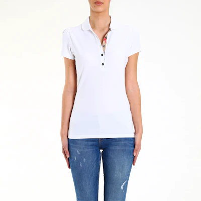 (Women) Burberry Embroidered Knight Short Sleeve Polo Shirt White 38128251 Details for (Women) Burberry Embroidered Knight Short Sleeve Polo Shirt White 38128251