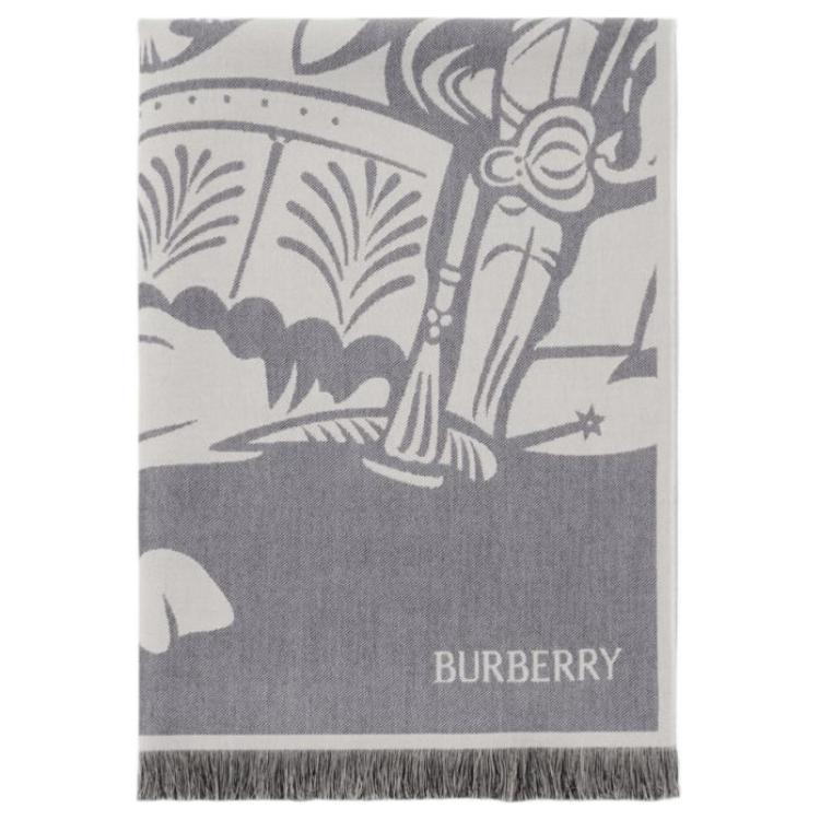 (Women) Burberry Embroidered Letter Design Wool Scarf for Women in Brown. 80912131 圖 4