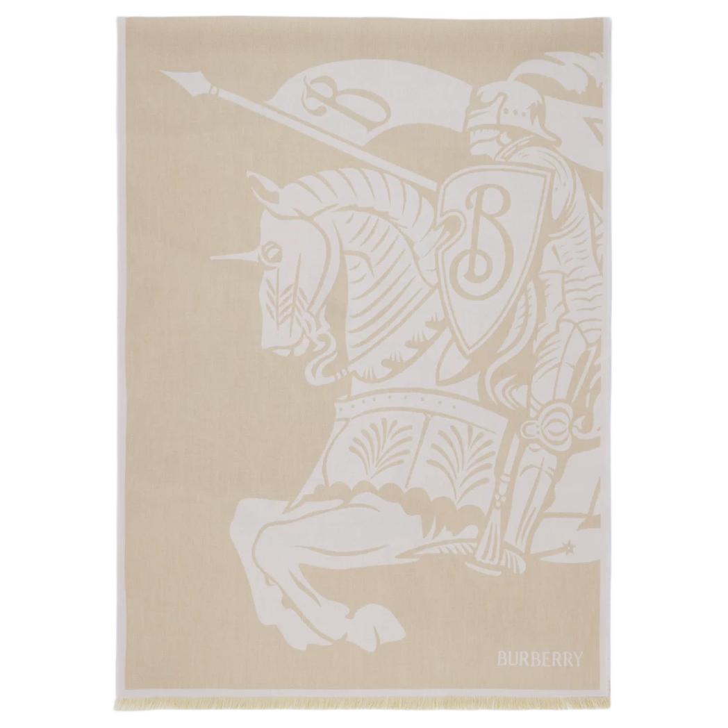 (Women) Burberry Equestrian Knight Cotton Knit Scarf Beige . 80937501