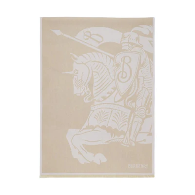 (Women) Burberry Equestrian Knight Cotton Knit Scarf Beige . 80937501