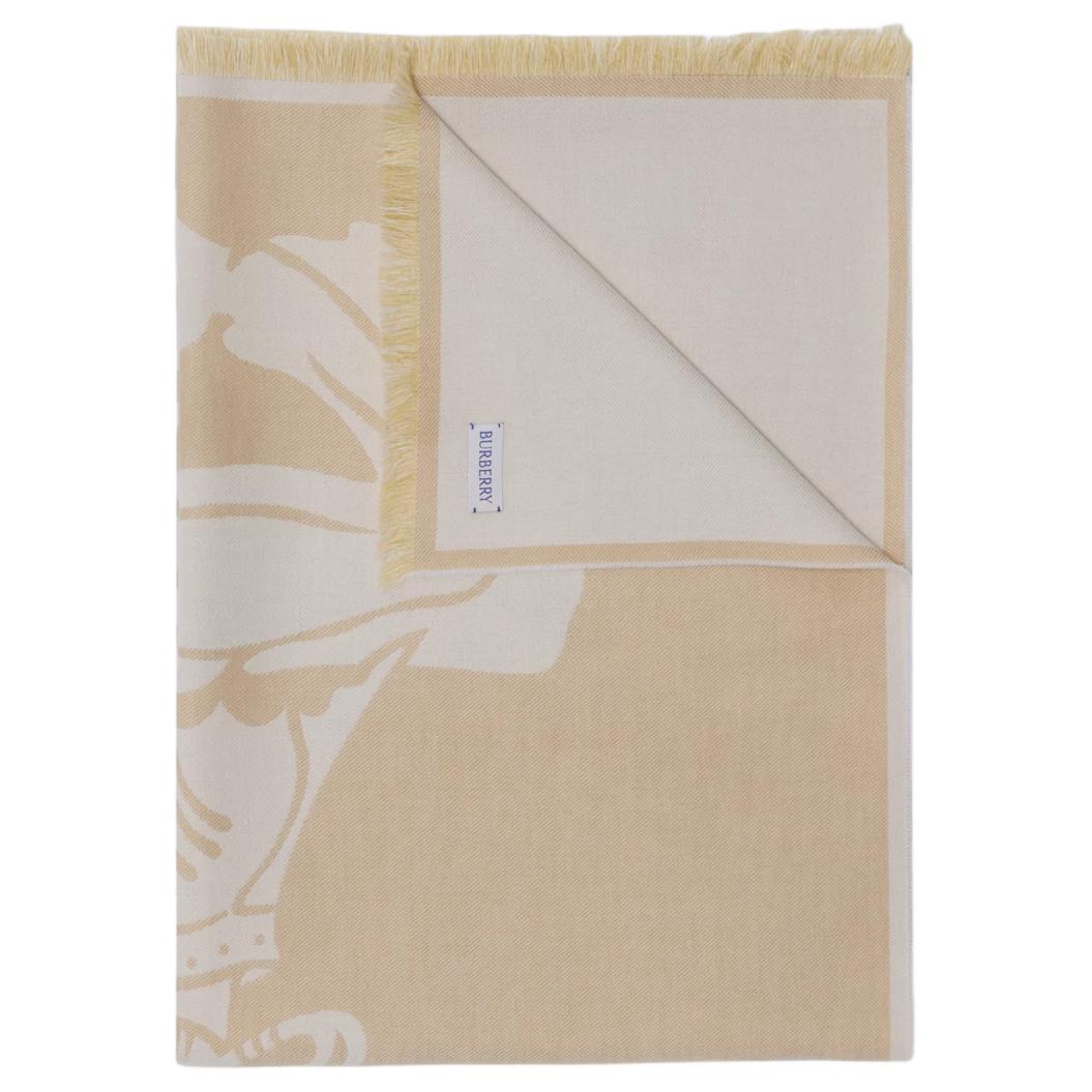 (Women) Burberry Equestrian Knight Cotton Knit Scarf Beige . 80937501 圖 4