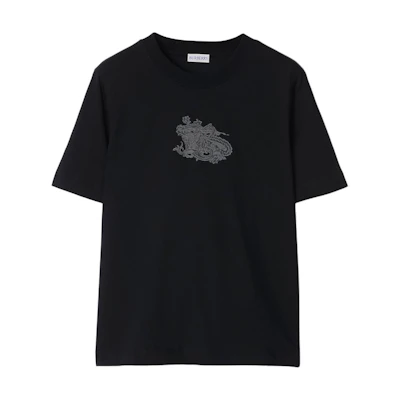 (Women) Burberry Equestrian Knight Graphic Crewneck T-Shirt Black SS24. 80979241