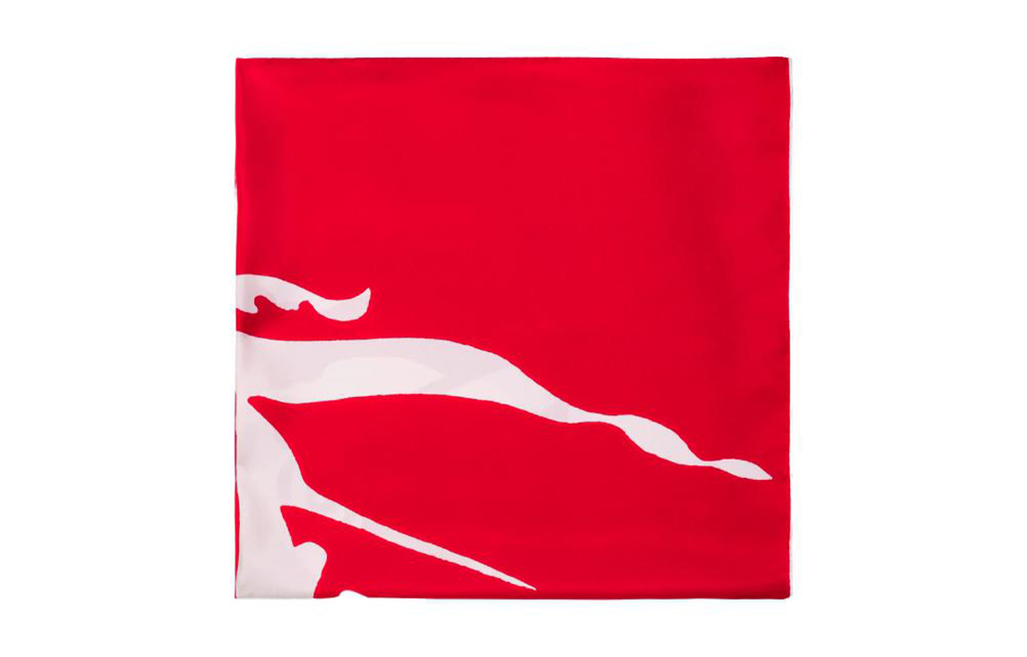 (Women) Burberry Equestrian Knight Logo Letter Print Silk Scarf Red Women 80754531 圖 3