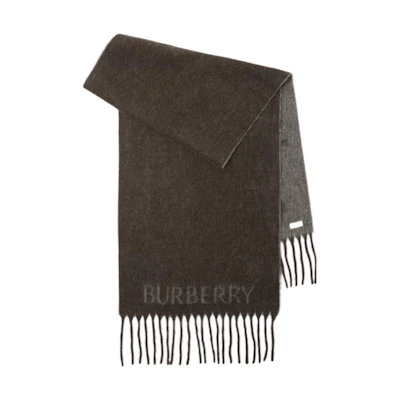 (Women) Burberry Equestrian Knight Logo Wool Scarf Brown 80765651