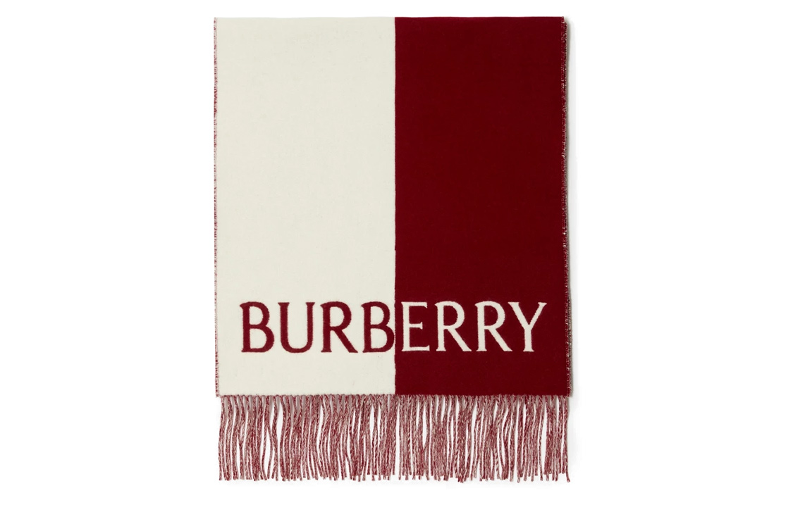 (Women) Burberry Equestrian Knight Logo Wool Scarf Red (). 80755531 圖 4