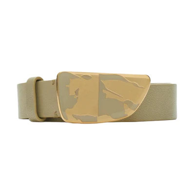 (Women) Burberry Equestrian Logo Calfskin Leather Belt Women Beige 2.5CM Wide. 80881671