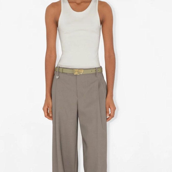 Shop (W) 博柏利馬術標誌小牛皮皮帶 女士 米色 2.5CM寬 80881671