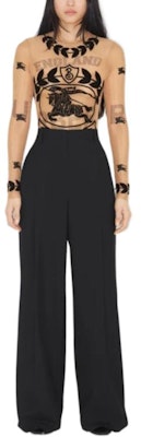 (W) 博柏利晚装SS23马术刺绣透视长袖衬衫裸色女款 80621901 Lookbook (W) 博柏利晚装SS23马术刺绣透视长袖衬衫裸色女款 80621901