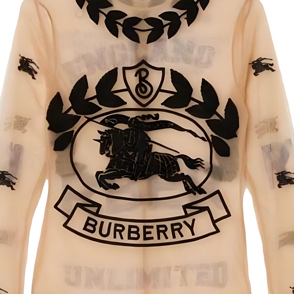 Details for (W) 博柏利晚装SS23马术刺绣透视长袖衬衫裸色女款 80621901