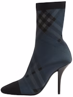 (Women) Burberry Fabric Checkered Stiletto Ankle Boots 'Blue Black' 80692081 (Women) Burberry Fabric Checkered Stiletto Ankle Boots 'Blue Black' 80692081