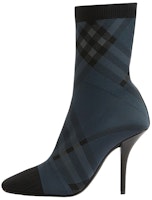 (Women) Burberry Fabric Checkered Stiletto Ankle Boots 'Blue Black' 80692081 (Women) Burberry Fabric Checkered Stiletto Ankle Boots 'Blue Black' 80692081