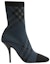 Order (W) Burberry But Stiletto Kotak-kotak Kain 'Biru Hitam' 80692081