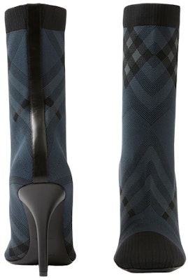 (Women) Burberry Fabric Checkered Stiletto Ankle Boots 'Blue Black' 80692081 Shop (Women) Burberry Fabric Checkered Stiletto Ankle Boots 'Blue Black' 80692081