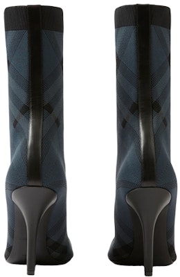 (Women) Burberry Fabric Checkered Stiletto Ankle Boots 'Blue Black' 80692081 Purchase (Women) Burberry Fabric Checkered Stiletto Ankle Boots 'Blue Black' 80692081