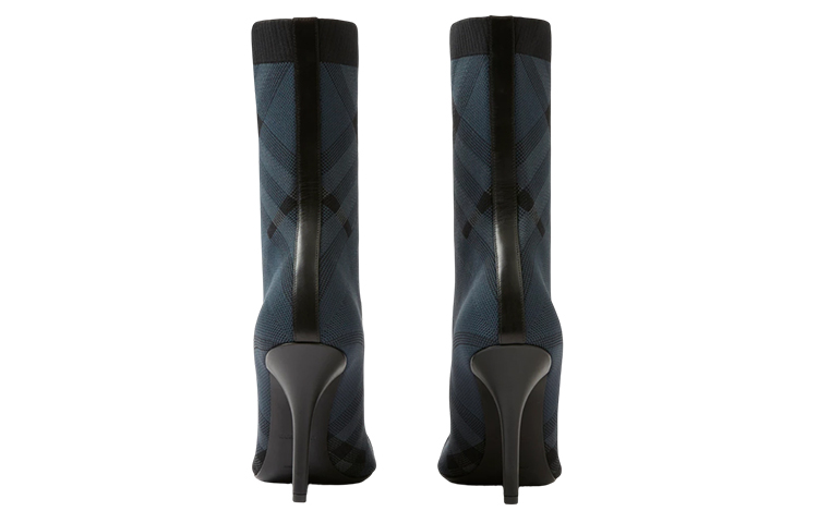 Purchase (Women) Burberry Fabric Checkered Stiletto Ankle Boots 'Blue Black' 80692081