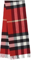 (Women) Burberry Fashion Check Fringe Cashmere Scarf for Women in Red 80497261 (Women) Burberry Fashion Check Fringe Cashmere Scarf for Women in Red 80497261