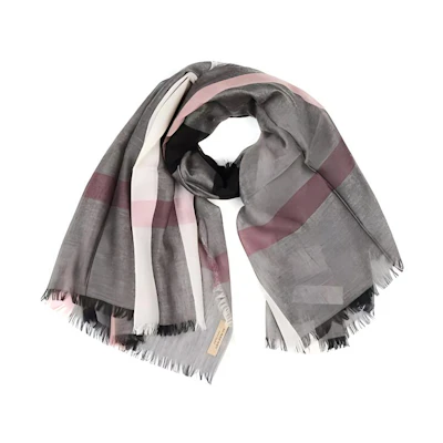(Women) Burberry Fashion Checkered Scarf in Dark Grey 40504791
