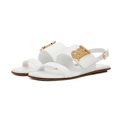 (W) Burberry Fashion Round-Toe Buckle Sandal 'White'
