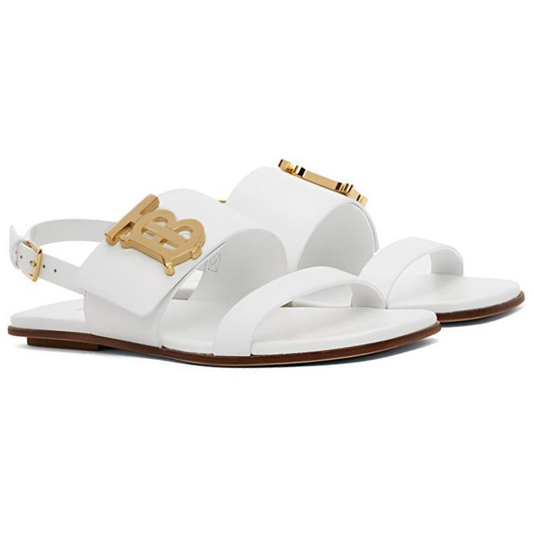 (W) Burberry Fashion Round-Toe Buckle Sandal 'White' 圖 2