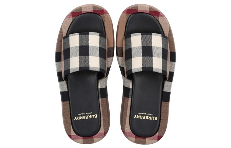 (W) Burberry Fashion Slide 'Check Brown' 圖 5