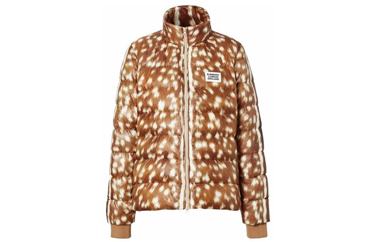 Order (W) Burberry Jaket Pendek Down Puffer Motif Fawn Warna Honey 80228361