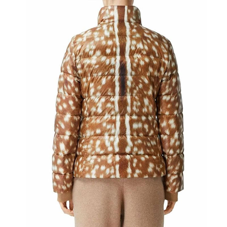 Shop (W) Burberry Jaket Pendek Down Puffer Motif Fawn Warna Honey 80228361