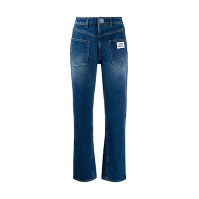 (Women) Burberry Flared Distressed Jeans - Blue Denim 80252541